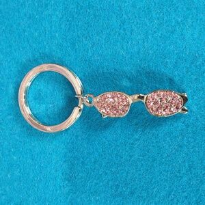Pink Pave` Crystal Sunglasses Charm Key Ring